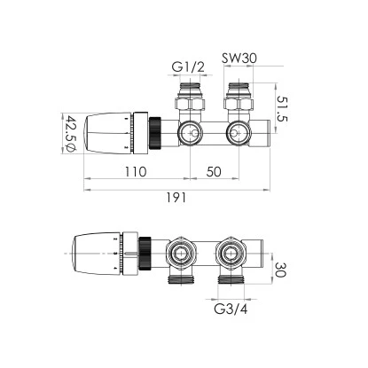 Schulte ExpressPlus Mittenanschlussgarnitur Set "Eck" Verchromt 2 Schulte ExpressPlus Mittenanschlussgarnitur Set "Eck" Verchromt – Bild 2