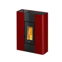 Heizungsfach Geschäft 12 Freepoint Pelletofen Roxy Stahl Bordeaux 2,7-7 KW EEK: A+