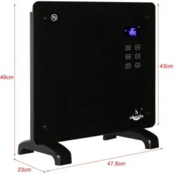 El Fuego Glaskonvektor 1000 W Schwarz -Heizungsfach Geschäft 109955 2240 4