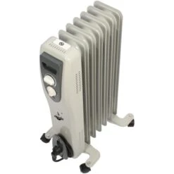 El Fuego Mobiler Elektro-Ölradiator 7 Rippen Weiß -Heizungsfach Geschäft 109963 2240 6