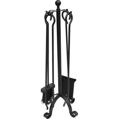 CMI Kaminbesteck 4-teilig Edelstahl Schwarz 1 CMI Kaminbesteck 4-teilig Edelstahl Schwarz