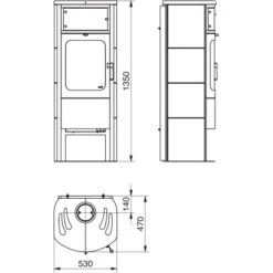 Hark Dauerbrand Kaminofen Opera-B Grande Cremeweiß 7 KW Mit Automatik EEK: A+ 17 Hark Dauerbrand Kaminofen Opera-B Grande Cremeweiß 7 KW Mit Automatik EEK: A+ -Heizungsfach Geschäft 209401 1921 skizze
