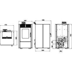 Rowi Pelletofen Modesto Schwarz-Braun 6 KW EEK: A+ -Heizungsfach Geschäft 2388510 2940 1
