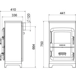 Wamsler Dauerbrand Raumheizer RH 6F Kaschmir Mit Fenster EEK: A -Heizungsfach Geschäft 2993301 4432 9