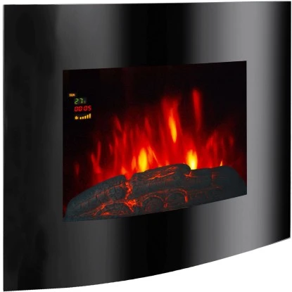 EL Fuego Elektrowandkamin Aarau Oval Schwarz 1,8 KW 2 EL Fuego Elektrowandkamin Aarau Oval Schwarz 1,8 KW – Bild 2