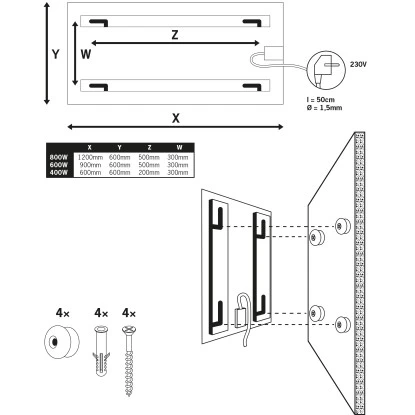 Ximax Glas Paneel Weiß Ohne Rahmen 600 Mm X 900 Mm 600 W 3 Ximax Glas Paneel Weiß Ohne Rahmen 600 Mm X 900 Mm 600 W – Bild 3
