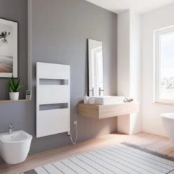 Schulte Badheizkörper Turin Steckerfertig Heizstab 5 R Alpinweiß 114,3 X 60,5 Cm