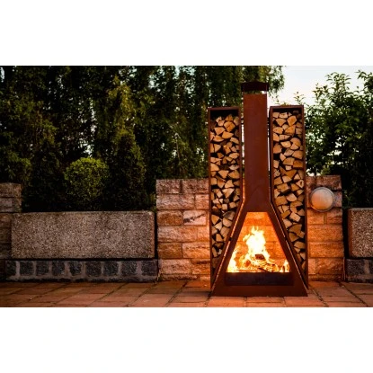 Ferrum Art Design Kaminofen Twin 1-0518 Rostbraun 2 Ferrum Art Design Kaminofen Twin 1-0518 Rostbraun – Bild 2