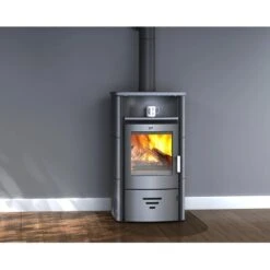 Accente Kaminofen Turin 2.0 Naturstein 6 KW Grau Mit Automatik EEK: A -Heizungsfach Geschäft 4251787400026 2881 AB 01
