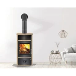 Kaminofen Modena 2.0 Sandstein Schwarz 6 KW Mit Automatik EEK:A -Heizungsfach Geschäft 4251787400477 2881 AB 02