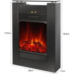 EL Fuego Elektrokamin Tessin Schwarz Mit Heizung Dimmbar 1,8 KW -Heizungsfach Geschäft 4416186 2240 AY0627 3