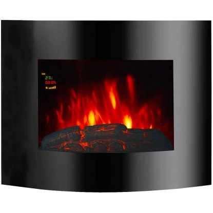 EL Fuego Elektrowandkamin Aarau Oval Schwarz 1,8 KW 1 EL Fuego Elektrowandkamin Aarau Oval Schwarz 1,8 KW
