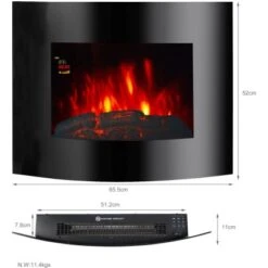 EL Fuego Elektrowandkamin Aarau Oval Schwarz 1,8 KW 29 EL Fuego Elektrowandkamin Aarau Oval Schwarz 1,8 KW -Heizungsfach Geschäft 4416202 2240 AY0628 3