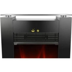 EL Fuego Elektrokamin Tessin Schwarz Mit Heizung Dimmbar 1,8 KW -Heizungsfach Geschäft 6 2240 AY0627 Detailfoto 4