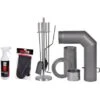 Firefix Kaminofen Anschluss-Set Dunkelgrau 4-teilig