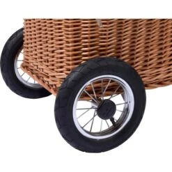 Dobar Kaminholzwagen Aus Weide Mit Metallrädern & Reifen 44 Cm X 43 Cm X 93 Cm -Heizungsfach Geschäft 859474 4637 6