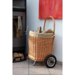 Dobar Kaminholzwagen Aus Weide Mit Metallrädern & Reifen 44 Cm X 43 Cm X 93 Cm -Heizungsfach Geschäft 859474 4637 7