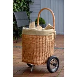 Dobar Kaminholzwagen Aus Weide Mit Metallrädern & Reifen 44 Cm X 43 Cm X 93 Cm -Heizungsfach Geschäft 859474 4637 8