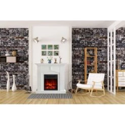 El Fuego Elektrokamin Malmö Weiß 900/1800 W Regelbar -Heizungsfach Geschäft 8 2240 AY0630 Milieufoto 1