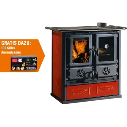 La Nordica Küchenherd Rosetta Kachel Rot 7,2 KW EEK: A+ Gratis Anzündpapier 1 La Nordica Küchenherd Rosetta Kachel Rot 7,2 KW EEK: A+ Gratis Anzündpapier