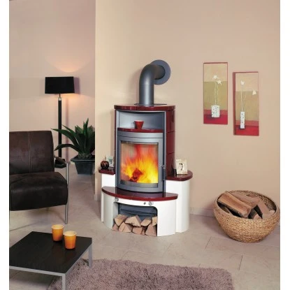 Hark Dauerbrand-Kaminofen Avenso Grau Kacheln Bordeauxrot 7 KW Automatik EEK: A+ 1 Hark Dauerbrand-Kaminofen Avenso Grau Kacheln Bordeauxrot 7 KW Automatik EEK: A+